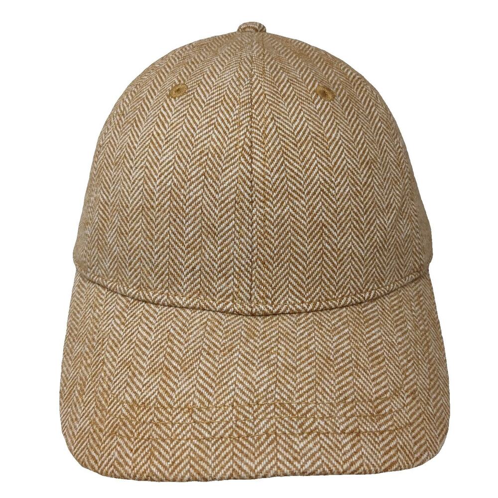 J. Crew Baseball Cap Brown One Size Herringbone Wool Blend Slideback Hat
